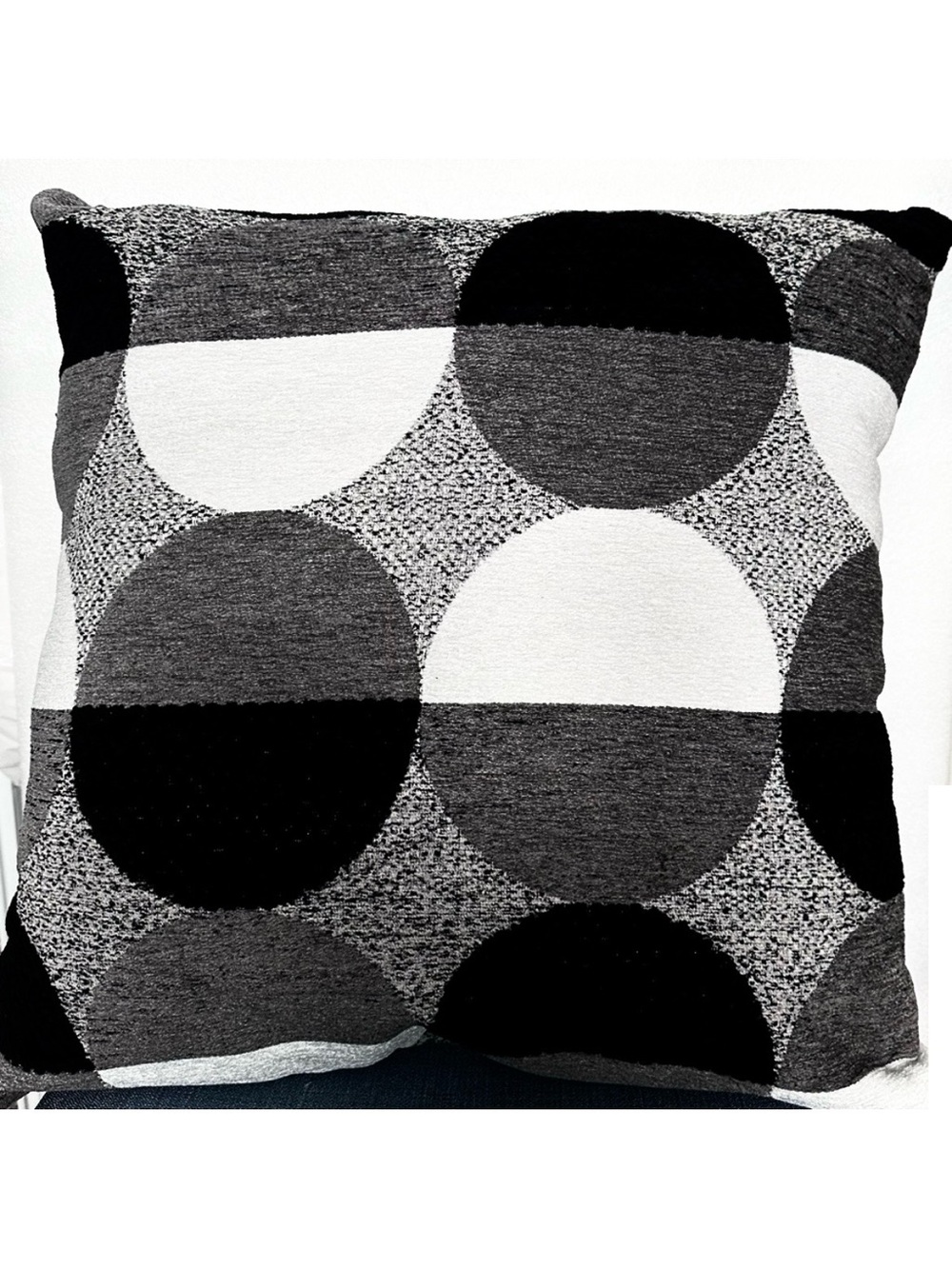 Chic Monochrome Geometric Accent Pillow